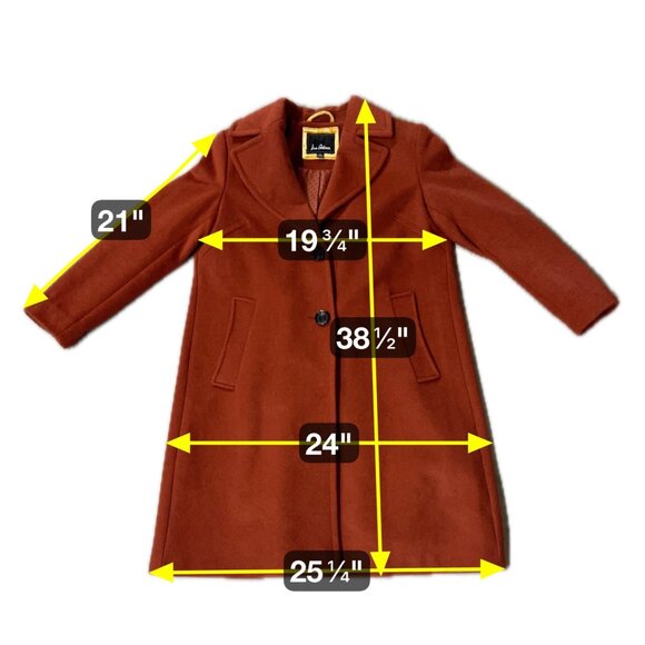 Sam Edelman Womens Trench Coat Size 6 Wool Blend Cinnamon Spice Fall Wardrobe - Picture 8 of 8